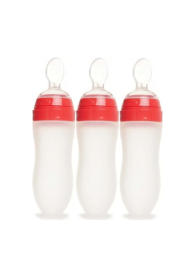 Bebedor Silikon Kaşıklı Biberon 120ml +6 Ay Şeffaf Kod:7509 3 Lü