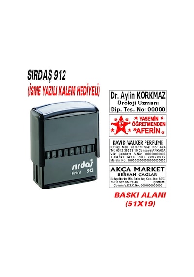 Sırdaş 912 - Firma - Ofis - Şirket - Doktor - Avukat Kaşesi N11.2583