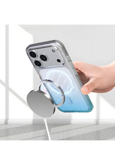Apple Uyumlu iPhone 17 Pro Max Kılıf M-safe Şarj Özellikli Septik Silikon Kılıf Turkuaz