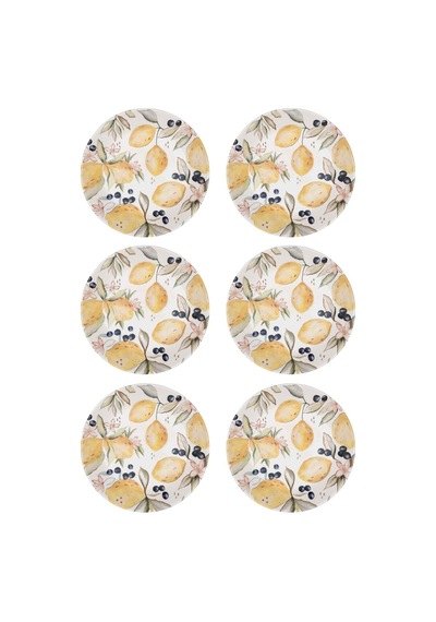 The Mia Limoncello Yemek Tabağı 6lı Set 20 Cm Renkli