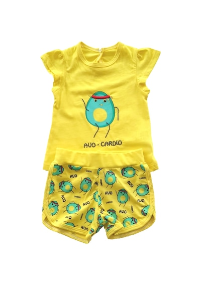 Çarşınet Piero Kids | Kız Bebek Ikili Takım Şortlu Avocardio Alt Üst Takım (426356510) Sarı