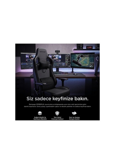 Rampage Cerberus1 Oyuncu Koltuğu Siyah Diğer