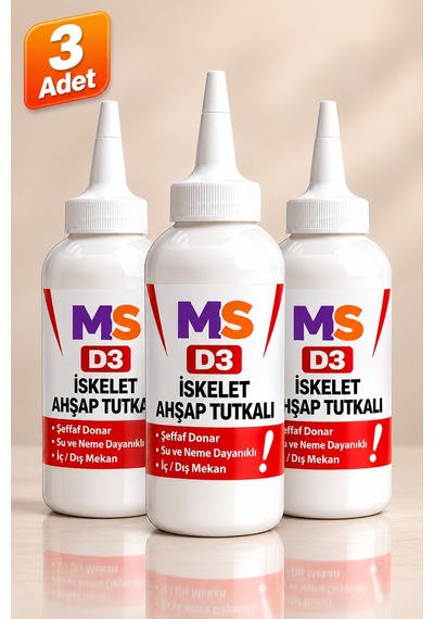 3 Adet Hazır D3 Ahşap Tutkalı 150 Gr Güçlü Dayanıklı Şeffaf Mobilya Mdf Kumaş Kağıt Yapıştırıcısı