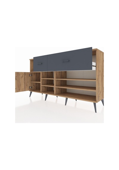 Hyperion Konsol 6 Raflı 2 Çekmeceli Tek Kapaklı 176x44x99 Çam-ça Çam-çam/antrasit Hyperion Konsol 6 Raflı 2 Çekmeceli Tek Kapaklı 176x44x99 Çam-ça Çam-çam/antrasit