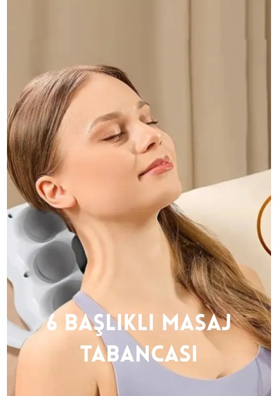 6 Başlıklı Şarjlı Masaj Aleti Derin Doku Kas Rahatlatıcı, Lcd Ekranlı Sessiz Masaj Tabancası