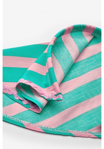 Mint Çizgi Desenli Kız Çocuk Üçgen Bandana Taç Mint
