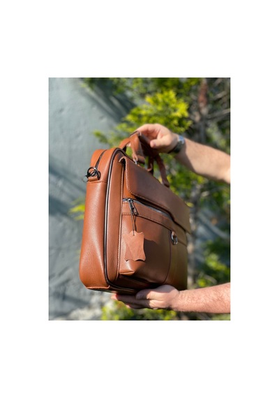 Erzeno Hakiki Deri Evrak Ve Laptop Çantası Taba - 628189100 Taba