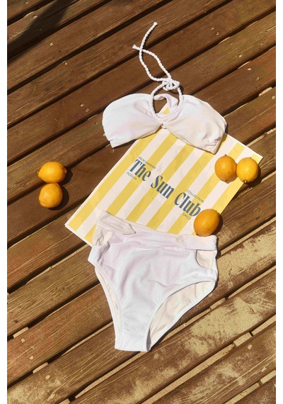 Açelyaokcu Premium Dokulu Idunn Fit Kadın Bikini Üstü Beyaz