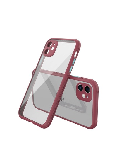 Apple iPhone  Uyumlu-  12 Mini Kılıf Miami Şeffaf Silikon - Fuşya
