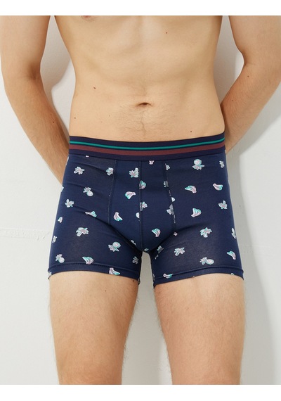 Koton 3'lü Boxer Seti Meyve Baskılı Pamuklu Lacivert Desenli 3slm90037mk Lacivert Desenli