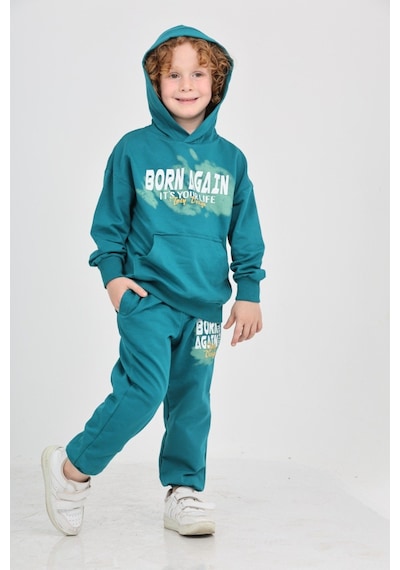 Toontoy Kids Toontoy Erkek Çocuk Born Agaın Baskılı Eşofman Takım Petrol Mavi
