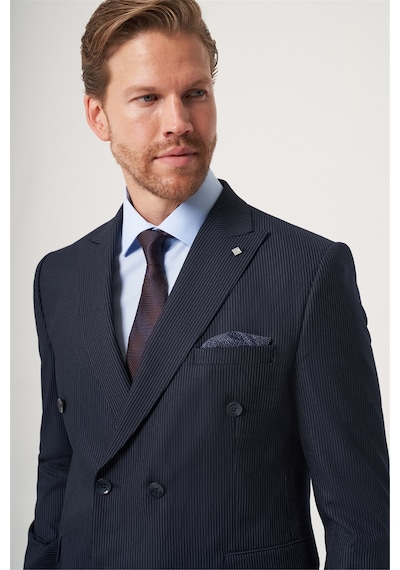 İmza Lacivert-gri Kırlangıç Yaka Çizgili Kruvaze 6 Drop Slim Fit Tam Astar Esnek Takım Elbise 1001260284 Lacivert - Gri İmza Lacivert-gri Kırlangıç Yaka Çizgili Kruvaze 6 Drop Slim Fit Tam Astar Esnek Takım Elbise 1001260284 Lacivert - Gri