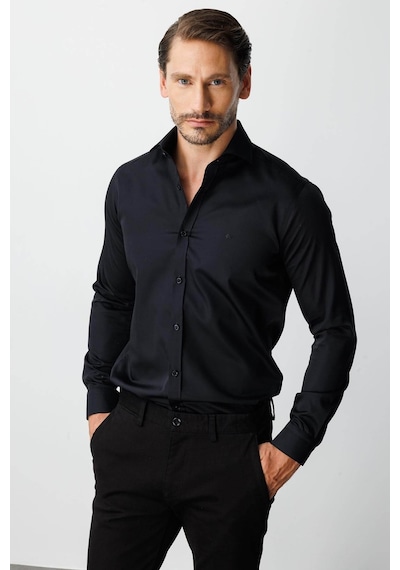 İgs Siyah Regular Fit Geniş Kalıp Klasik Yaka Düz Uzun Kollu Cepsiz %100 Pamuk Non Iron Gömlek-26236 SİYAH İgs Siyah Regular Fit Geniş Kalıp Klasik Yaka Düz Uzun Kollu Cepsiz %100 Pamuk Non Iron Gömlek-26236 SİYAH