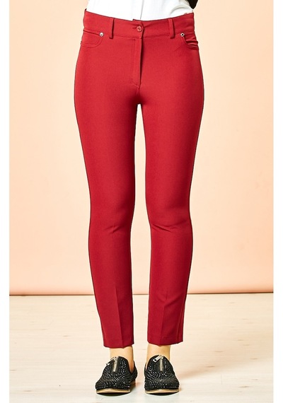Soralline Sorallline Kadın Büyük Beden Pantalon 1690 Kırmızı Bordo