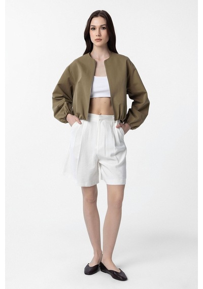 Antioch Crop Kadın Bomber Mont Haki