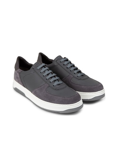 Deery Hakiki Deri Gri Erkek Sneaker Ayakkabı - 01965Mgrıe02 Gri