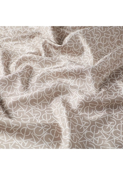 İpekevi Twill İpek Eşarp - Typo Monogram - Kaya Taşı - Fondöten