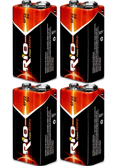 Rio 4lü 9v Volt Kare Pil Elektronik Pili Çinko Karbon Pil Zn-c 9 V