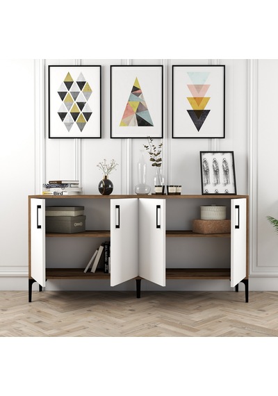 Kiev 160cm Konsol - Ceviz / Beyaz