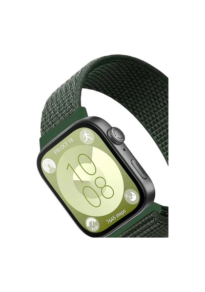 Huawei Fit 4 Hasırlı Cırtcırtlı Kordon Saat Değildir - Koyu Yeşil