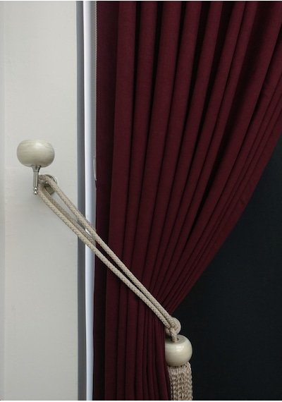 Evdepo Home Bordo Fon Perde Tek Kanat (540493090) Bordo