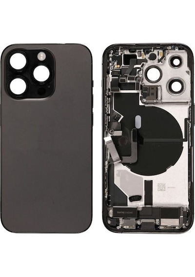 Apple Uyumlu iPhone 14 Pro Max Kasa Dolu Bataryasız - Siyah Siyah