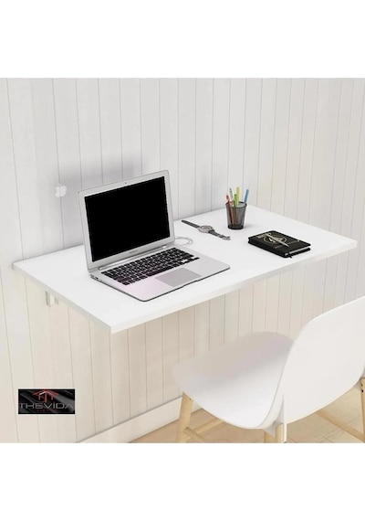 Katlanır Duvara Monte Masa Çalışma Masası 45 Cm X60 Cm 021245 Beyaz