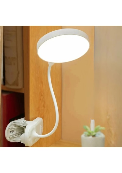 Shopytech Klipsli Led Masa Lambası Usb Şarjlı 3 Kademeli Dokunmatik Göz Yormaz Işık 4000 Mah Çok Renkli