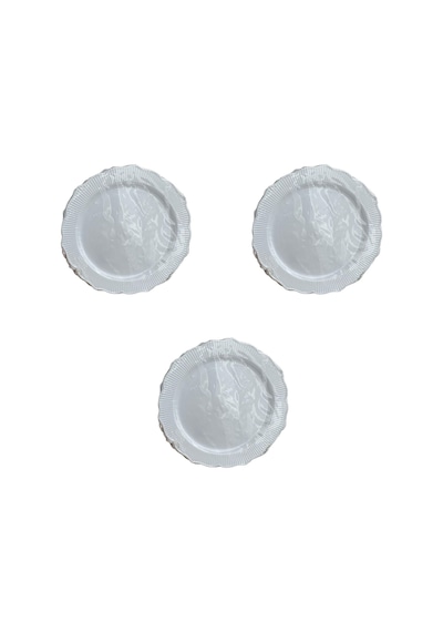 Kullan At Parti Plastik Sert Mika Tabak - 26 Cm. - Beyaz - 6 Adetlik 5 Paket Beyaz