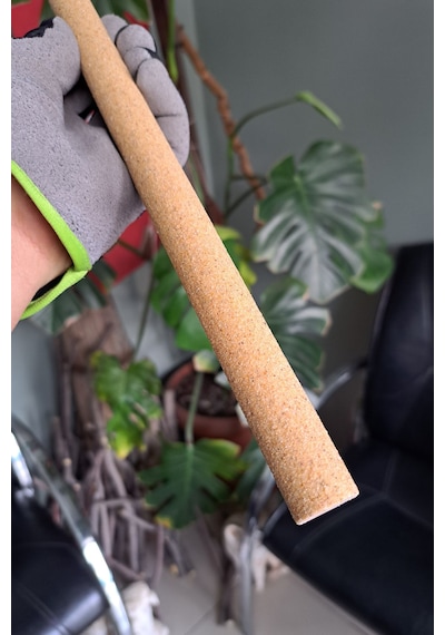 Vixpet Doğal Ahşap Papağan Tünek & Pedikür Kumlu Tünek – Ayak Bakımı ve Tüneme İçin | 35 cm - 18 mm
