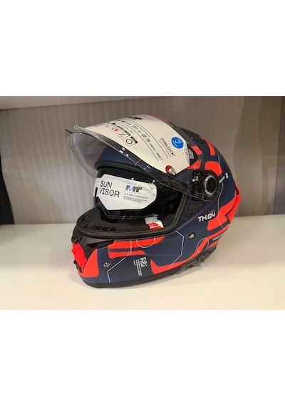 Kask Mt Thunder 4r Sv Lumex C24 Mat Turuncu Turuncu/mavi