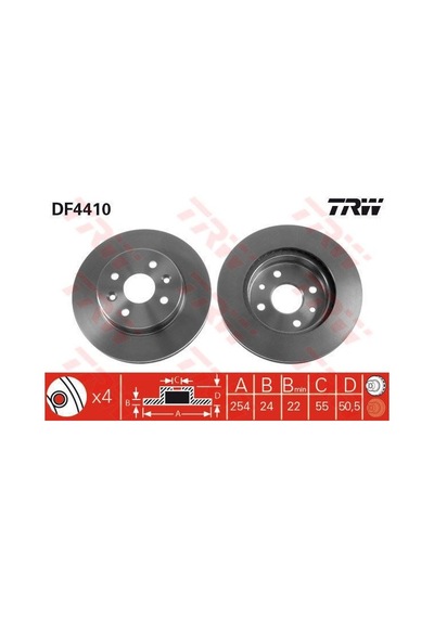 TRW DF4410 FREN DİSKİ ÖN RIO 00-05 HAVALI 254mm