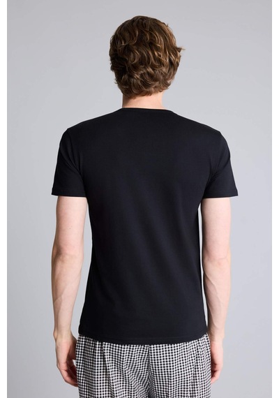 Defacto Slim Fit Dar Kesim V Yaka Üst L4884az26spbk27 Siyah-bk27