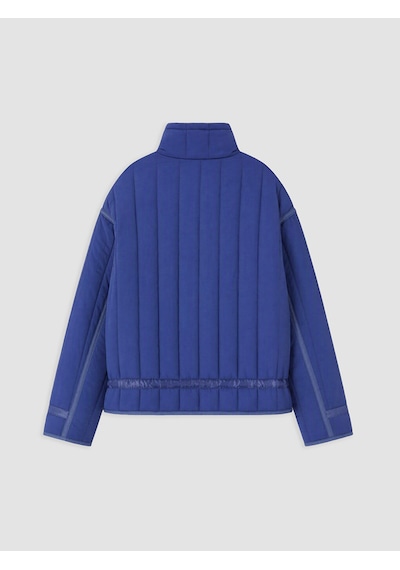 Lcw Modest Mavi Dik Yaka Oversize Kadın Şişme Mont