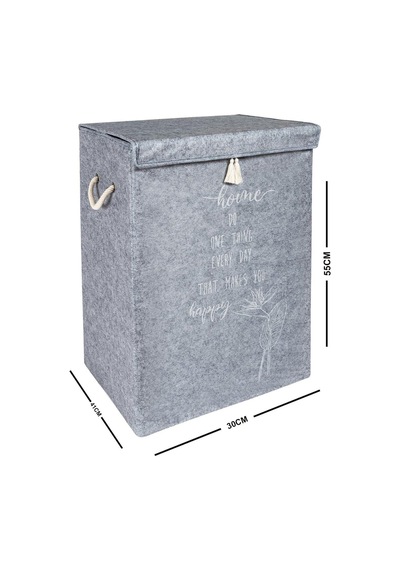 Avonni Keçe Kapaklı Kirli Çamaşır Sepeti - Çok Amaçlı Saklama Kutusu Mega Hurç 55 X 41 X 30 Cm Diğer