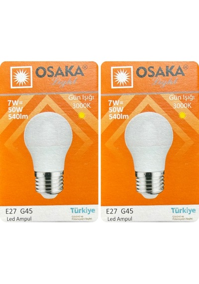 2 Adet Osaka 7w 50w Sarı Işık E27 Duylu Kalın Duy Led Mini Ampul