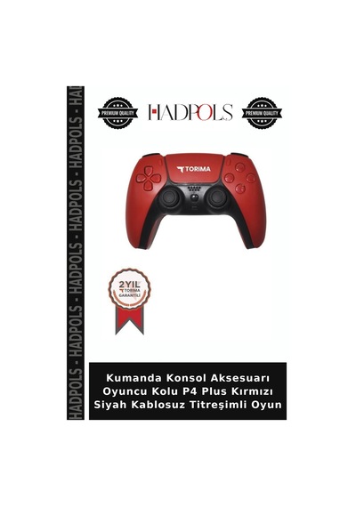 Kumanda Konsol Aksesuarı Oyuncu Kolu P4 Plus Kırmızı Siyah Kablosuz Titreşimli Oyun