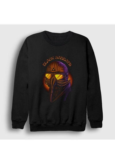 Presmono Unisex Gas Mask Black Sabbath Sweatshirt Siyah