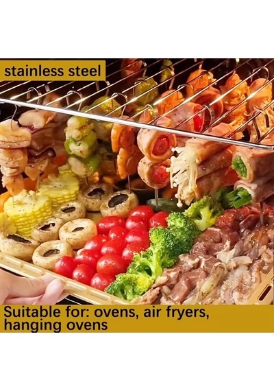 10'lu Paslanmaz Çelik Şiş Seti 20 Cm - Airfryer & Mangal Ttt