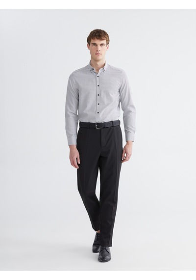 Lcw Busıness Siyah Regular Fit Ekose Erkek Gömlek