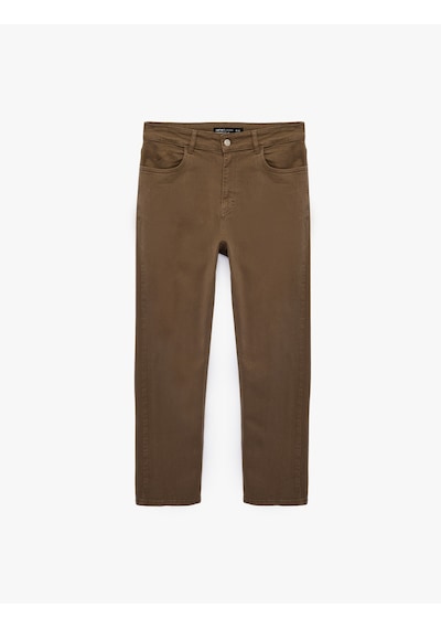 Koton Pamuklu Normal Bel Cepli Tapered Fit Jean Pantolon - Joe Jean Haki 7wam40162nd
