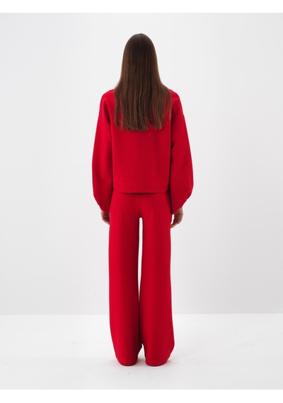 Xint Kırmızı Pamuk Dokulu Oversize Sweat Pantolon 470452