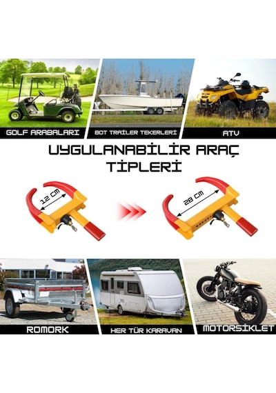 Tosbai Karavan Araç Teker Kilidi , Motor, Tekne, Araba, Römork Teker Kilidi Hırsızlığa Karşı Güvenlik