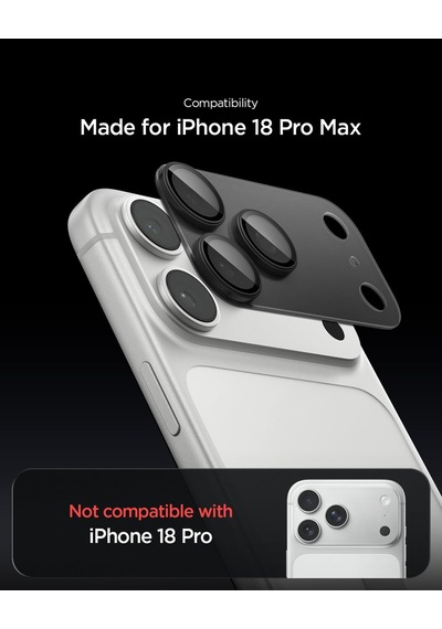 Apple Uyumlu iPhone 18 Pro Max İle Uyumlu Kamera Lens Koruyucu Tam Kaplayan Cam Kolay Kurulum Glas.tr Ez Fit Optik Pro Xl Dark Gray - Agl12039 Diğer