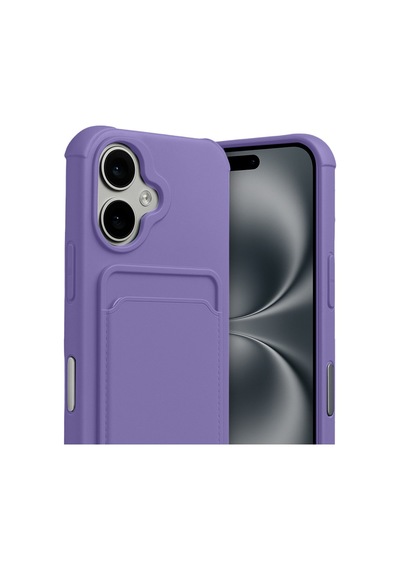 Apple iPhone  Uyumlu  17 Kelvin Kartvizitli Silikon - Lila