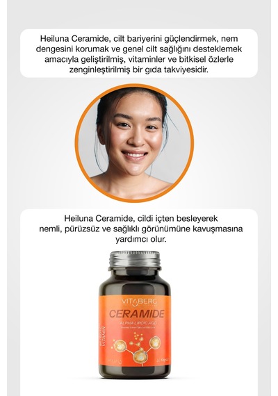 Ceramide 30 Kapsül Seramid, Alfa Lipoik Asit, Vitamin C, B6 Ve B12 Vegan