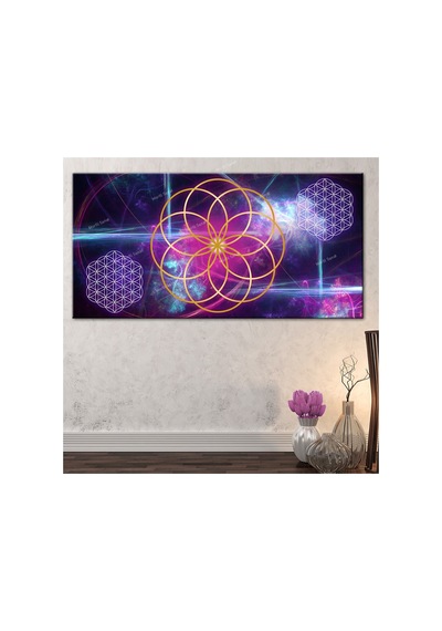 Yaşam Çiçeği Kutsal Geometri Sri Yantra Kanvas Tablo
