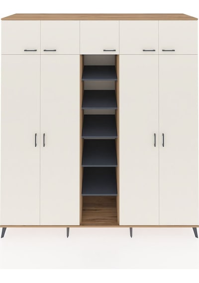 Kronos Dolap 18 Raflı 9 Kapaklı 220x59x243 Çam-aytaşı/antrasit Aytası/antrasıt