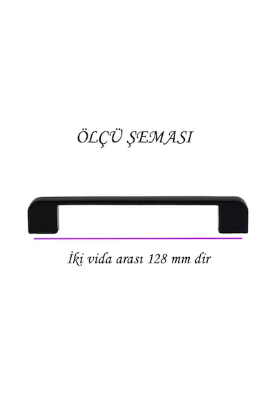 Oval Marmara Kulp 128 Mm Siyah Mutfak Kulpu Çekmece Dolap Kapak Kulbu Metal Mobilya Dolabı Kulpları
