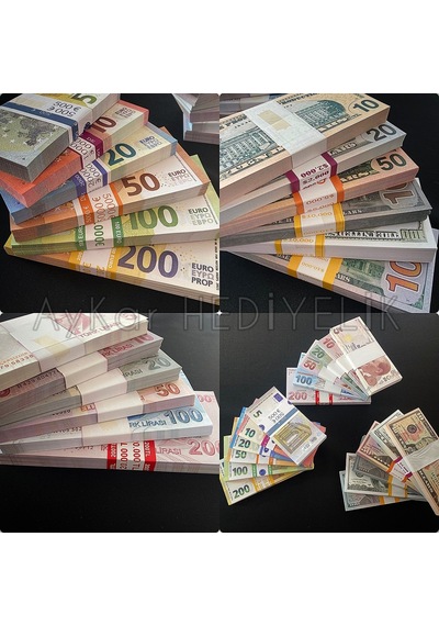 Aykar 18 Deste Karışık Euro - Dolar Ve Tl Geçersiz Paralar